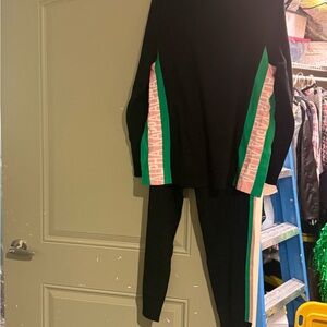 Alpha Kappa Alpha black pink and green pantsuit … sexy slit. Well made.